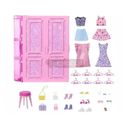 BARBIE WYMARZONA SZAFA MARZEŃ NA UBRANKA GARDEROBA +ubranka dla lalki HXD59