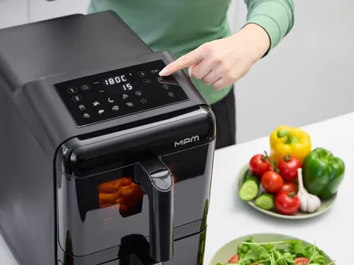Air Fryer Frytkownica beztłuszczowa MPM MFR-13 12l z podwójnym koszem i okienkiem do obserwacji postępów gotowania