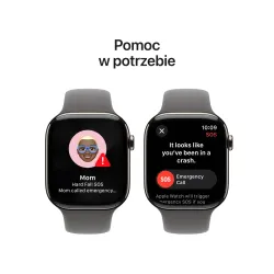 Apple Watch Series 10 GPS + Cellular 46mm z tytanu w kolorze naturalnym pasek sportowy górska szarość S/M