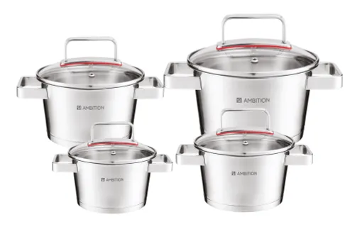 Zestaw garnków Ambition Selection Indukcja Stal nierdzewna 8 elementów