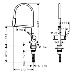 Bateria HANSGROHE Talis Select M54 72861800 Stal szlachetna/Czarny