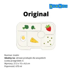 Szczelna średnia śniadaniówka Yumbox Original - wow red /monsters