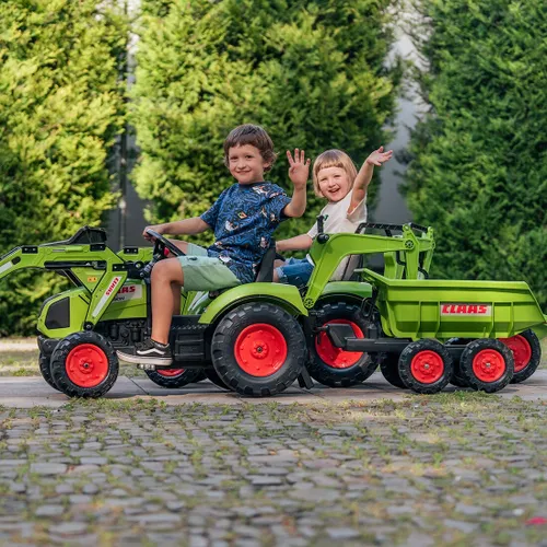 Falk Traktor na Pedały Claas Axos 330 z Koparką i Przyczepą 3-7 lat