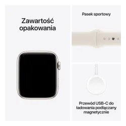 Apple Watch SE 2gen GPS + Cellular koperta 40mm z aluminium Księżycowa poświata pasek sportowy Księżycowa poświata S/M