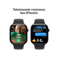 Apple Watch Series 10 GPS + Cellular koperta 42mm tytan łupek pasek sportowy czarny S/M