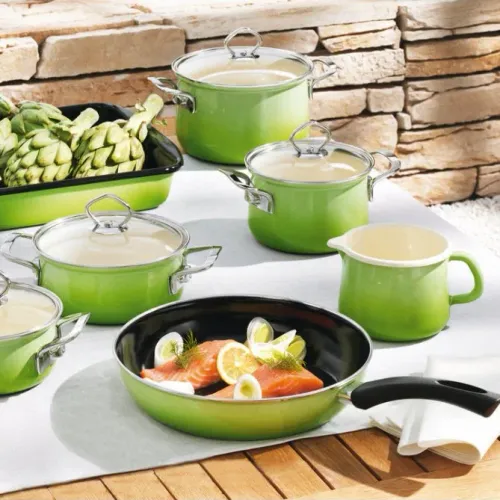 RIESS Nouvelle Smaragd 1 l - garnek emaliowany z pokrywką