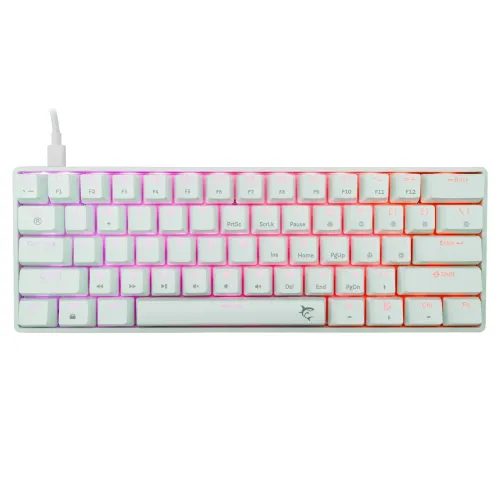 Klawiatura gamingowa White Shark Shinobi Red przewodowa mechaniczna podświetlana biała