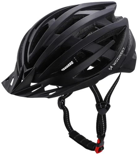 Kask rowerowy WOZINSKY HT-28VC Czarny MTB z lampką (rozmiar M)