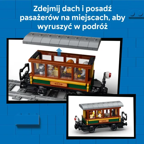 LEGO City 60511 Retro pociąg z lokomotywą parową, zestaw klocków 7+