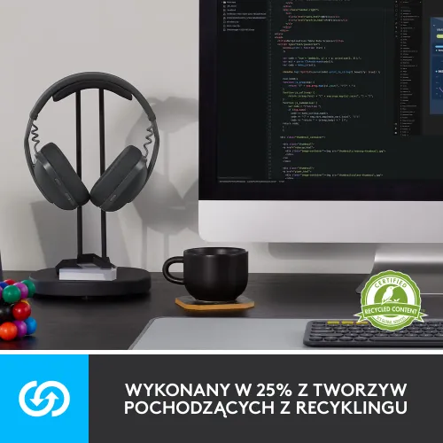 Słuchawki bezprzewodowe z mikrofonem Logitech Zone Vibe 100 Nauszne Grafitowy