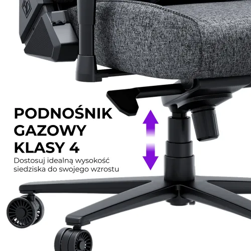 Fotel Anda Seat Novis Plus XL Gamingowy do 150kg Tkanina Ciemno szary