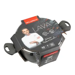 Garnek aluminiowy z pokrywką FLORINA LAVA GRAFITOWY 7,5 l