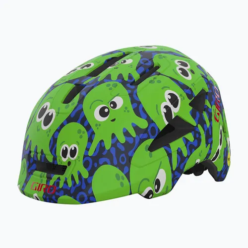 Kask rowerowy dziecięcy Giro Scamp II Jr matte midnight/bright green inked