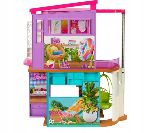 BARBIE DUŻY WAKACYJNY DOMEK dom willa z windą, akcesoriami HCD50