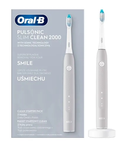 Elektrikli Diş Fırçası Oral-B Pulsonic İnce Temiz 2000 Gri