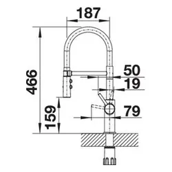 Bateria BLANCO Catris-S Flexo 525793 Czarny mat