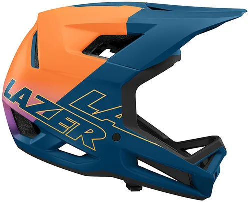 Kask rowerowy LAZER Cage KinetiCore Pomarańczowo-niebieski Full Face (rozmiar XL)