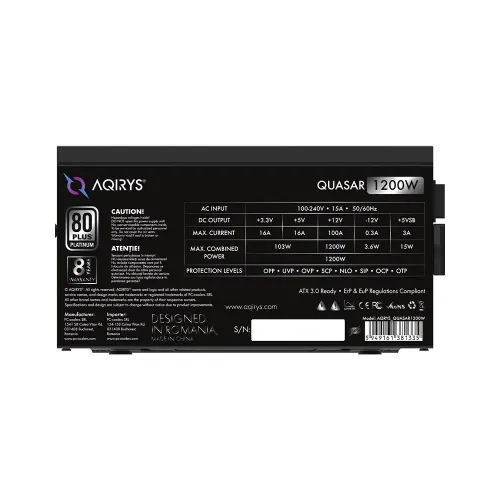 Zasilacz Aqirys Quasar 1200W 80+ Platinum Czarny