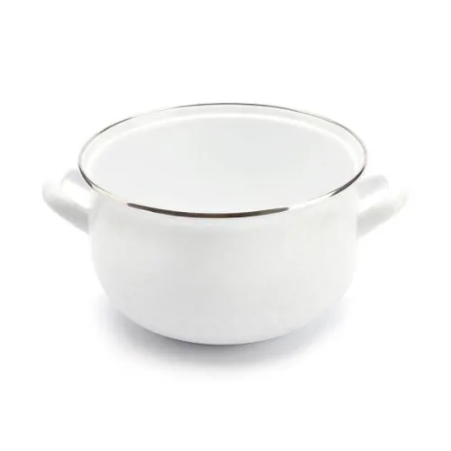 Garnek emaliowany z pokrywką EMALIA POLSKA PLESZEW PYZA DIAMOND BIAŁY 3,8 l