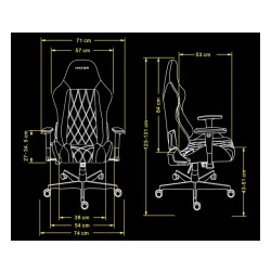 Fotel Hator Darkside 3 Fabric Size M Gamingowy do 100kg Tkanina Czarny