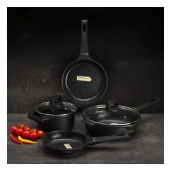 Patelnia nieprzywierająca z pokrywką STARKE PRO TAYLOR MARBLE 28 cm