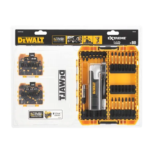 Zestaw bitów z nasadką kątową, 80szt. DeWalt DT70775