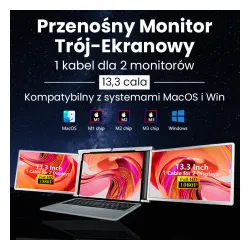 Monitor Extralink Dual Screen S300 13,3" Full HD IPS do laptopa