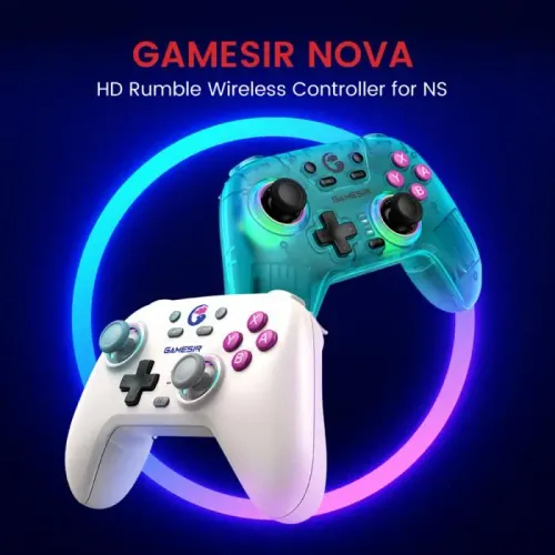 Pad GameSir HRG7111 Nova Neon Teal.do PC Nintendo Switch Androis iOS Bezprzewodowy/Przewodowy Niebiesko-Zielony