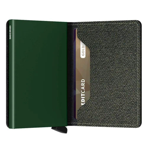 Küçük RFID Cüzdan Slimwallet Gizli Büküm Yeşili