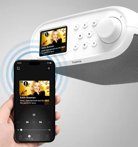 Radioodbiornik Hama DIR400 Radio FM, DAB, Internetowe Wi-Fi Bluetooth Biało-szary