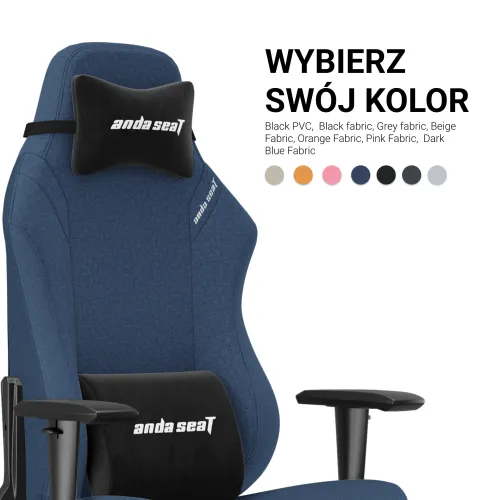 Fotel Anda Seat Luna L Dark Blue Fabric Gamingowy do 100kg Tkanina Granatowy