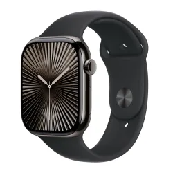 Apple Watch Series 10 GPS + Cellular 46mm tytan łupek pasek sportowy czarny M/L