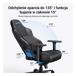 Fotel Anda Seat Phantom 4 L Pro Gray Fabric Gamingowy do 100kg Tkanina Szary