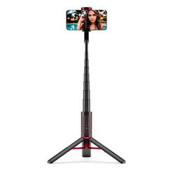 Mikrofon HAWK HW-MIC201 + Uchwyt selfie XLINE Premium BSF801 Bluetooth Czarno-czerwony