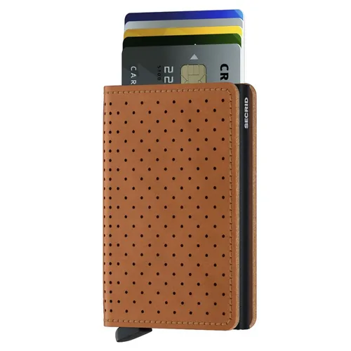 Secrid Slimwallet Perforated Küçük RFID Cüzdanı-cognac