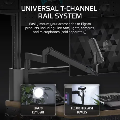 Biurko Corsair Platform:4 Elevate (z regulacją) 120cm Regulacja wysokości Drewno bejcowane na kolor ciemnoorzechowy