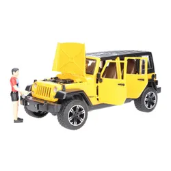 Машинка Bruder Jeep Wrangler Unlimited Rubicon z rowerem górskim i figurką kolarza (02543)