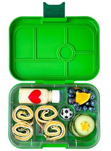 Szczelna średnia śniadaniówka Yumbox Original - jurassic green / funny monsters