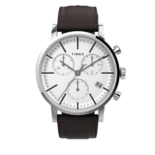 Timex Midtown Kronograf Saati TW2V36600 Gümüş / Kahverengi