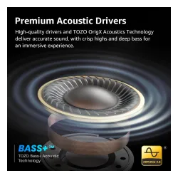 Słuchawki bezprzewodowe Tozo AeroSound3 Dokanałowe Bluetooth 5.4 Czarny