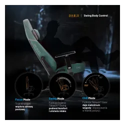 Fotel Diablo Chairs X.Eye Prime, Normal Size, Mystic Mint Gamingowy do 140kg Miętowy