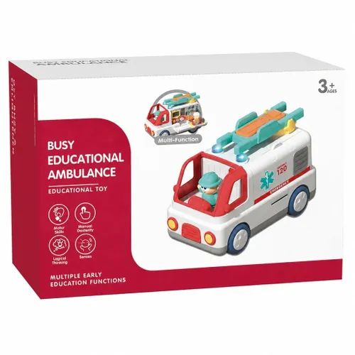 Interaktywna Edukacyjna Karetka Ambulans Światło Dźwięk Figurki 15 Melodii