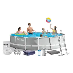 Basen ogrodowy stelażowy Prism Frame 457x107 cm z pompą filtrującą INTEX 26724 NP