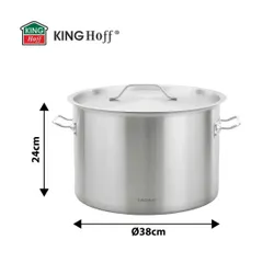 Garnek Gastronomiczny Z Pokrywą Stalową Ø38Cm 27L Kinghoff Kh-2025