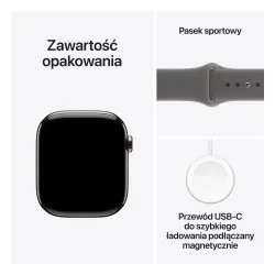 Apple Watch Series 11 GPS + Cellular 46mm Tytan Naturalny Pasek sportowy Górska szarość S/M