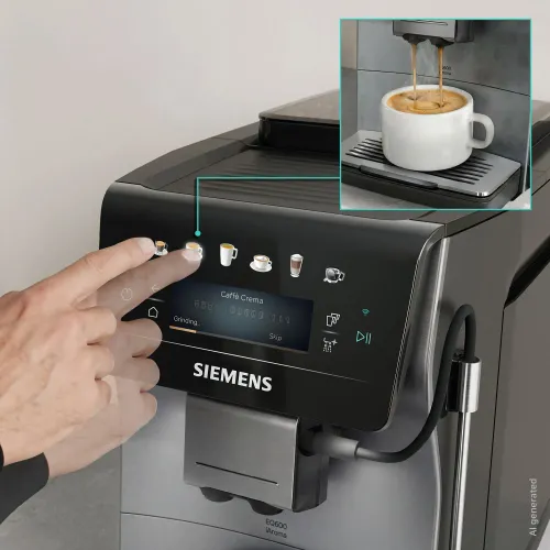 Ekspres Siemens EQ600 iAroma Inox Silver TP603E07 Szerokość 28,1cm