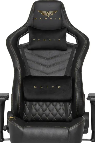 Fotel GAMVIS Elite 2.0 Pro XL Czarny (złote elementy)