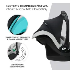 Fotelik samochodowy KINDERKRAFT Mink Pro I-Size z bazą 40-75 cm (0-13 kg) Szary