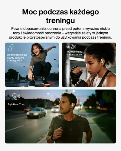 Słuchawki bezprzewodowe Belkin SoundForm ActiveFit Dokanałowe z zaczepami Bluetooth 5.4 Kremowy