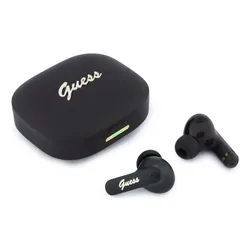 Słuchawki dokanałowe GUESS Script Metal Logo Czarny z tłumaczem
